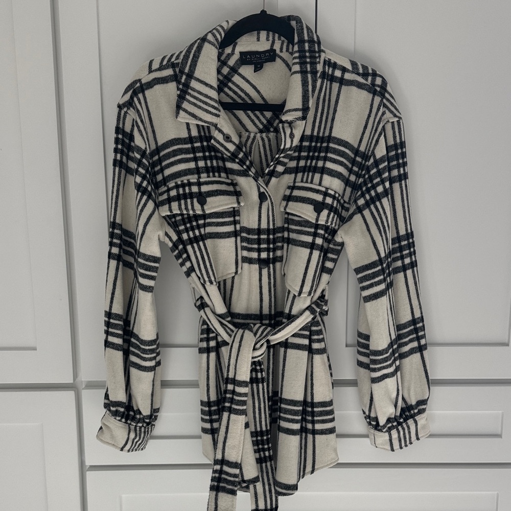 Laundry Black and White Plaid Utility Jacket